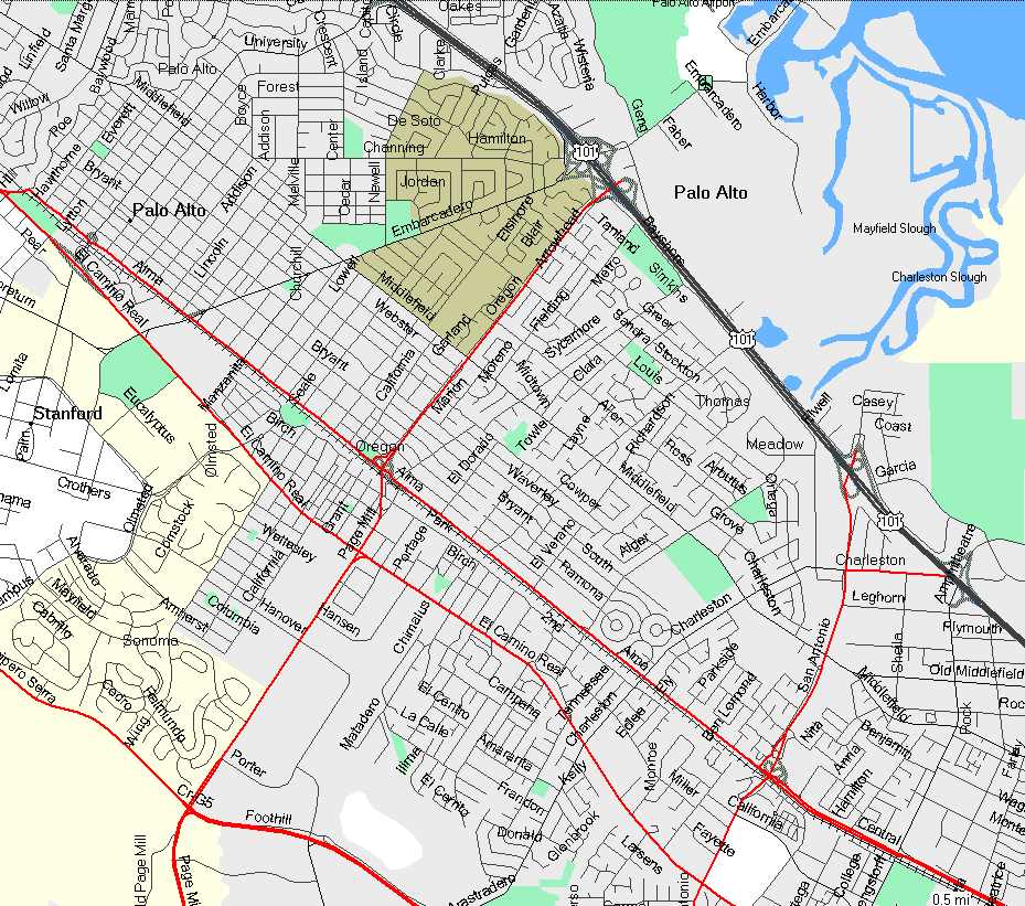 Map of Palo Alto's Duveneck Neighborhood