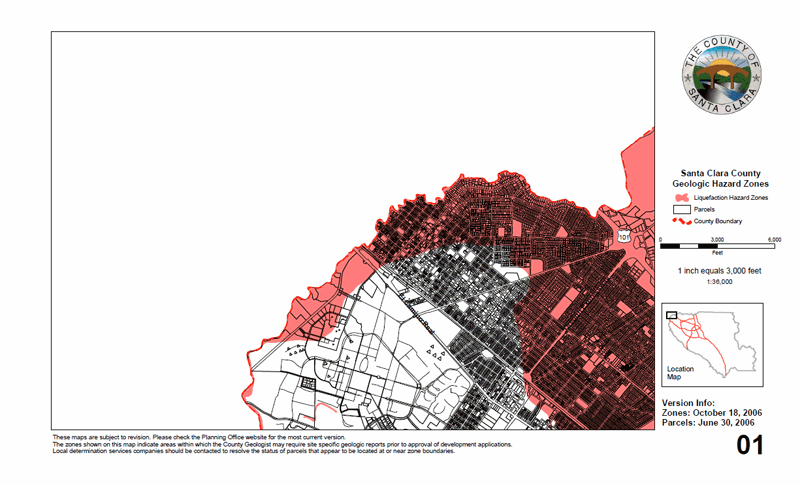 Santa Clara County Liquefaction Map for Palo Alto